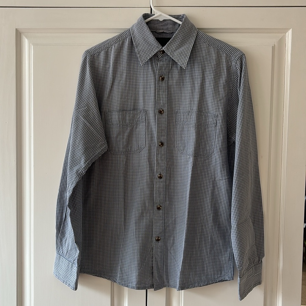 Filson Garment 100% Cotton Button Down Blue & Gray Plaid Men’s XS